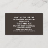 Carte De Visite Bicycle Sign, Charity Bike-a-Thon Event (Dos)
