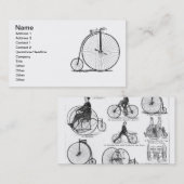Carte De Visite Bicyclette à grande roue Penny Farthing (Devant / Derrière)