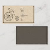 Carte De Visite Bicyclette antique (Devant / Derrière)