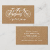 Carte De Visite Bicyclette en tandem, Cyclisme, Bicycliste Kraft (Devant / Derrière)