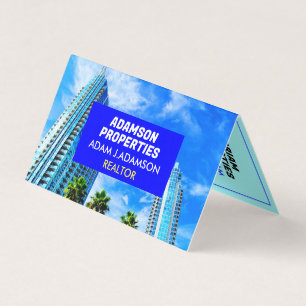 Carte De Visite Biens Commerciaux (Réalisateur) Immobilier plié