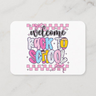 Carte De Visite Bienvenue au retour à l'école 2026 Premier jour En
