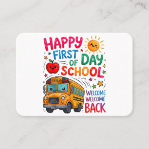 Carte De Visite Bienvenue au retour à l'école Premier jour heureux