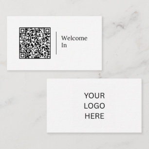 Carte De Visite Bienvenue Code QR et logo personnalisables