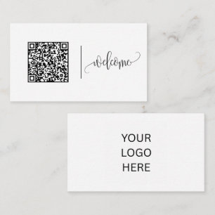 Carte De Visite Bienvenue Modèle de code QR et de logo personnal