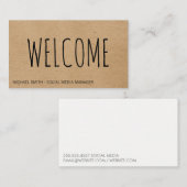 Carte De Visite Bienvenue  | Texture naturelle (Devant / Derrière)