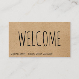 Carte De Visite Bienvenue    Texture naturelle