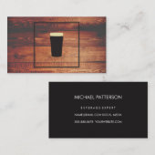 Carte De Visite Bière artisanale Carré en bois rustique (Devant / Derrière)