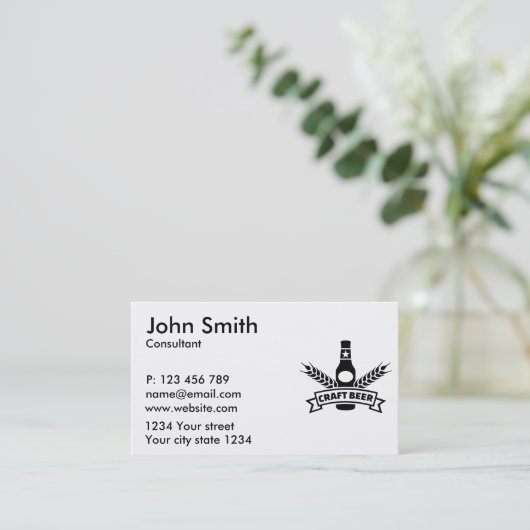 Carte De Visite Bière de métier (Debout devant)