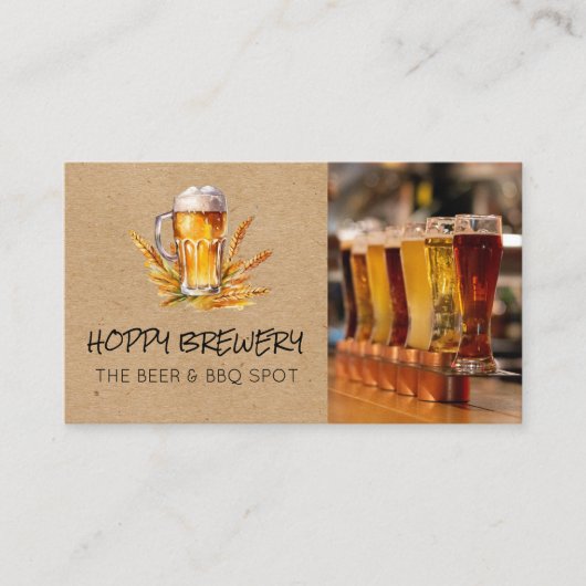 Carte De Visite Bière et blé | Sélection de bière (Devant)