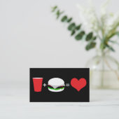 Carte De Visite bière + hamburger = amour (Debout devant)