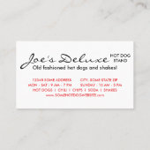 Carte De Visite bière hot dogs amour (Dos)