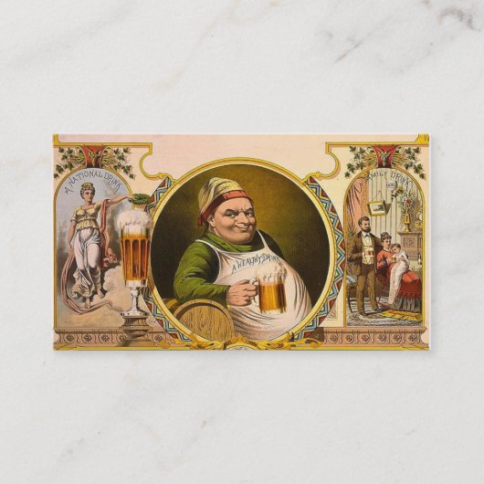 Carte De Visite Bière le cru national de boissons rétro (Devant)