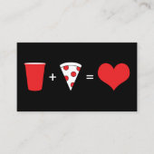 Carte De Visite bière + pizza = amour (Devant)