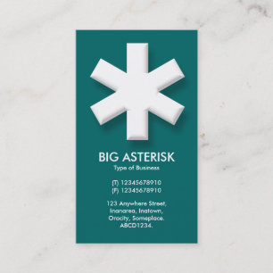 Carte De Visite Big Asterisk - Turquoise (006666)