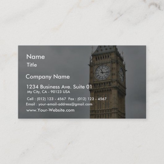 Carte De Visite Big Ben Et Les Chambres Du Parlement À Londres (Devant)