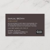 Carte De Visite Big Ben Horloge Tower, Horologue (Dos)