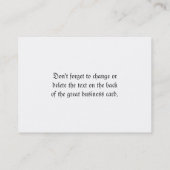 Carte De Visite Big Ben noir et blanc (Dos)