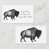 Carte De Visite Big Bison Buffalo Thunder-Cove (Devant / Derrière)