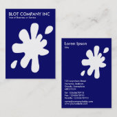 Carte De Visite Big Blot - Blanc sur Bleu foncé 000066 (Devant / Derrière)