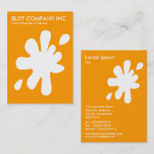 Carte De Visite Big Blot - Blanc sur Orange FF9900 (Devant / Derrière)