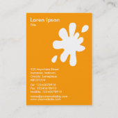 Carte De Visite Big Blot - Blanc sur Orange FF9900 (Dos)