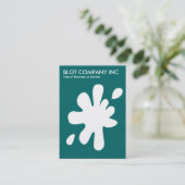 Carte De Visite Big Blot - Blanc sur Turquoise (Debout devant)