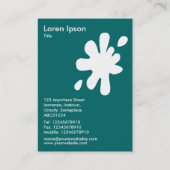 Carte De Visite Big Blot - Blanc sur Turquoise (Dos)