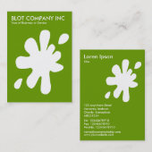 Carte De Visite Big Blot - Blanc sur Vert 669900 (Devant / Derrière)