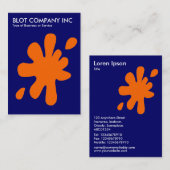 Carte De Visite Big Blot - Orange sur Dark Blue 000066 (Devant / Derrière)