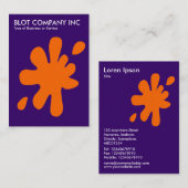 Carte De Visite Big Blot - Orange sur Deep Purple 330066 (Devant / Derrière)