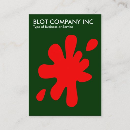 Carte De Visite Big Blot - Rouge sur Dark Green 003300 (Devant)