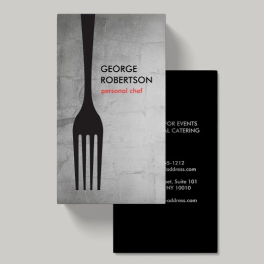 Carte De Visite BIG FORK LOGO Chef Argent, Restauration, Restauran