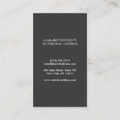 Carte De Visite BIG FORK LOGO pour Chef, Restauration, Restaurant, (Dos)