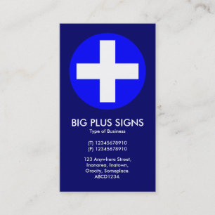 Carte De Visite Big Plus Signes Bleu - Bleu foncé