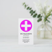 Carte De Visite Big Plus Signes Magenta - Blanc (Debout devant)