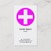 Carte De Visite Big Plus Signes Magenta - Blanc (Dos)