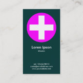 Carte De Visite Big Plus Signes Magenta - Vert Turquoise foncé (Dos)