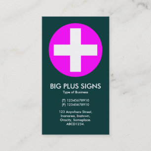 Carte De Visite Big Plus Signes Magenta - Vert Turquoise foncé