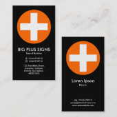 Carte De Visite Big Plus Signes Orange - Noir (Devant / Derrière)