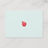Carte De Visite Big Red Apple Chalkboard École Teacher Linen Look (Dos)