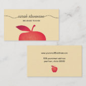 Carte De Visite Big Red Apple Enseignant de l'école primaire 3 (Devant / Derrière)