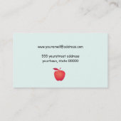 Carte De Visite Big Red Apple School Enseignant (Dos)