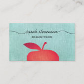 Carte De Visite Big Red Apple School Enseignant (Devant)