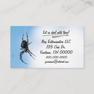 Carte De Visite Big Spider pour l'exterminateur de bogues
