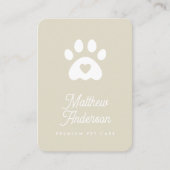 Carte De Visite Bignon Empreinte de patte Coeur Beige Animaux de c (Devant)