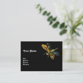 Carte De Visite BIJOU ANTIQUE LIBELLULE ,Noir (Debout devant)