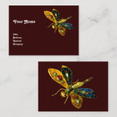 Carte De Visite BIJOU ANTIQUE LIBELLULE ,Rouge (Devant / Derrière)