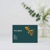 Carte De Visite BIJOU ANTIQUE LIBELLULE ,Vert (Debout devant)