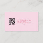 Carte De Visite Bijou Bright Dimond Rose Marine Minimal code QR (Dos)